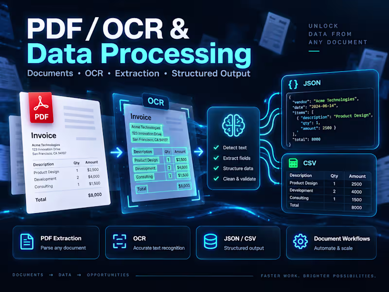 Cover image for PDF / OCR & Data Processing