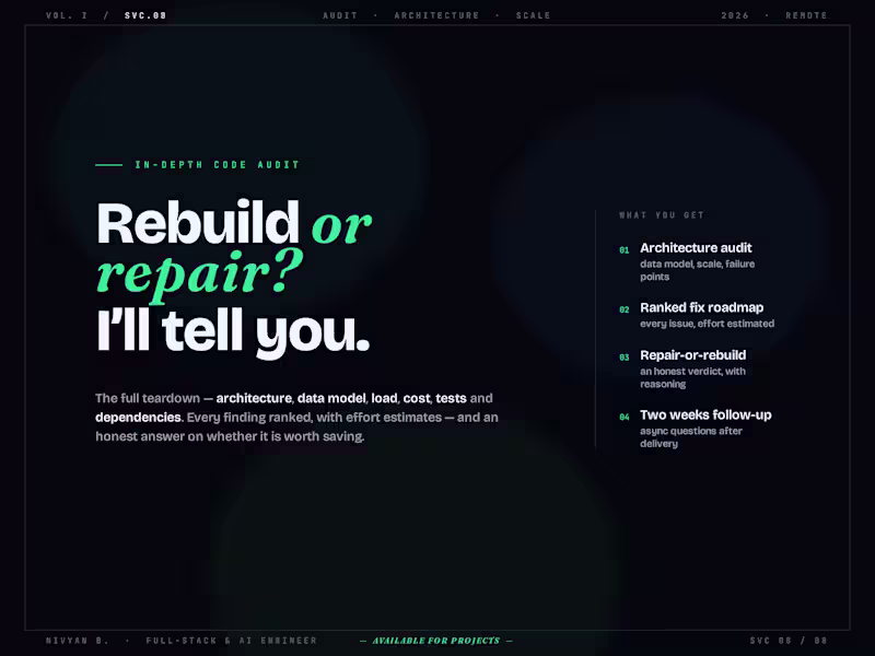 Cover image for In-Depth AI-Generated App Audit and Fix Roadmap