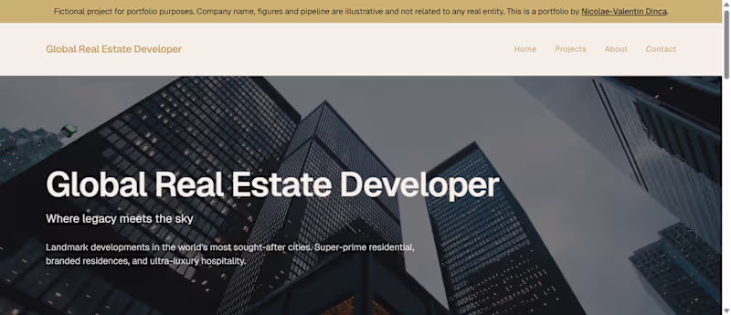 Cover image for Global Real Estate Developer