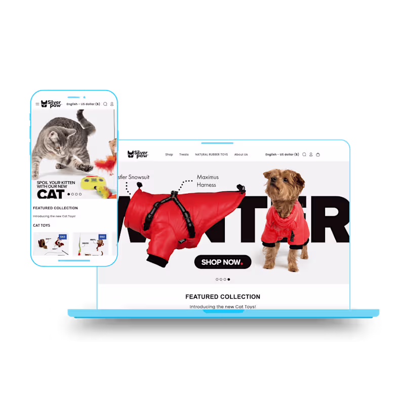 Cover image for Silver Paw Dog | eCommerce Design + Landing Page Optimization 