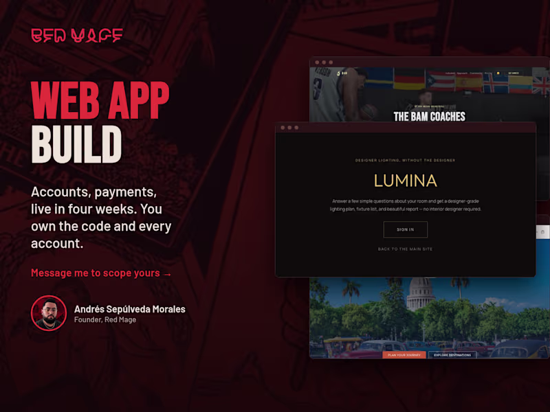 Cover image for Web App Build: Accounts, Payments, Live in 4 Weeks