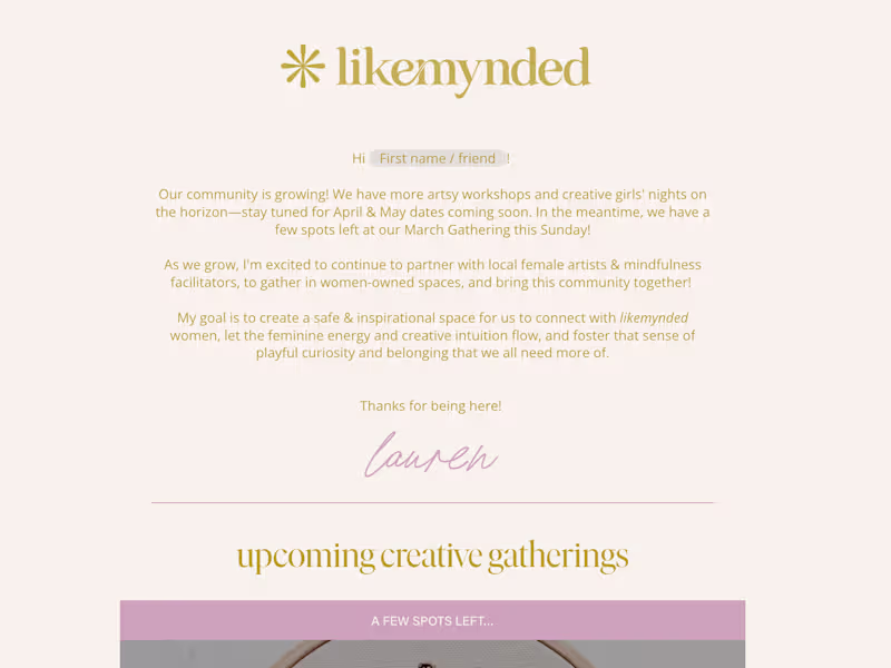 Cover image for Email Design / Female Creative Community