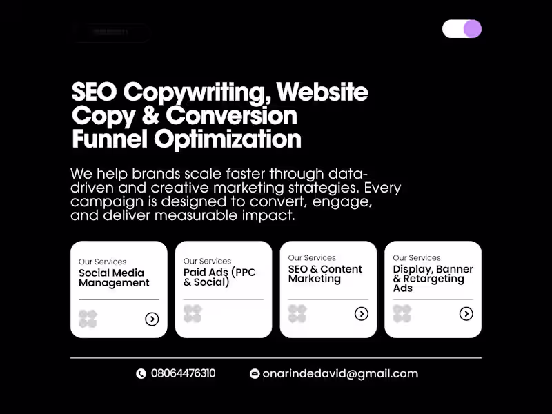 Cover image for SEO Copywriting, Website Copy & Conversion Funnel Optimization