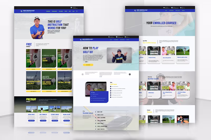 Cover image for Mark Crossfield Golf — WordPress to Kajabi Migration & Redesign