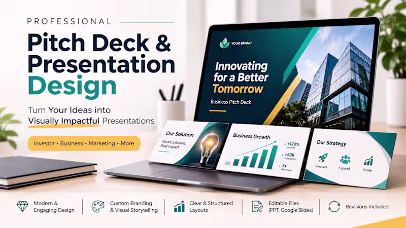 Cover image for Professional Pitch Deck & Presentation Design | Investor, Busine
