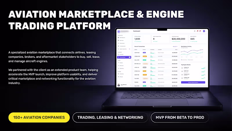 Cover image for ✈️ Aviation Marketplace & Engine Trading Platform