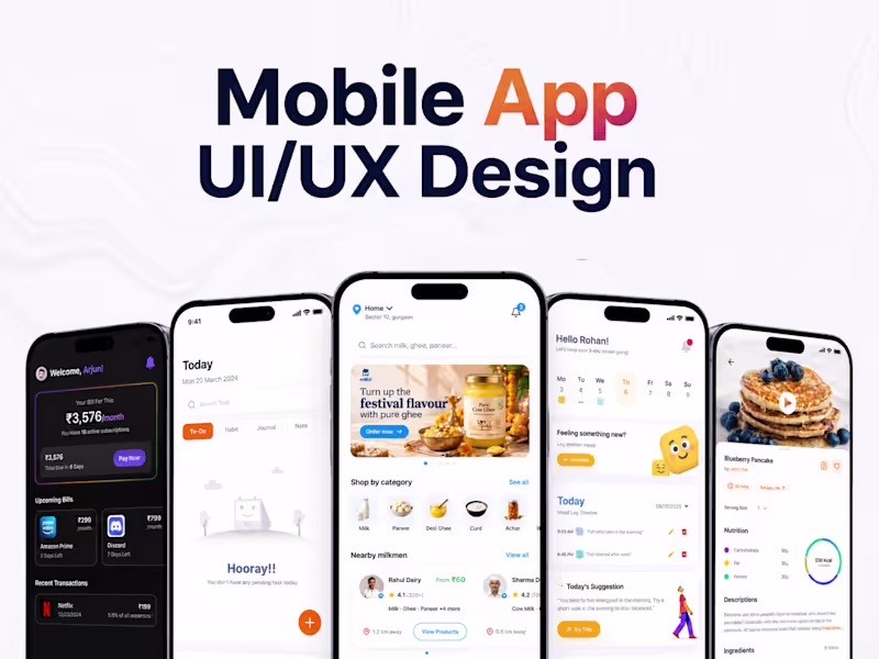 Cover image for Mobile App UI/UX Design