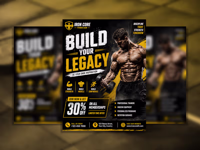 Cover image for Gym & Fitness Flyer Design