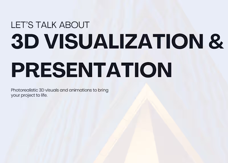 Cover image for 3D Visualization & Presentation