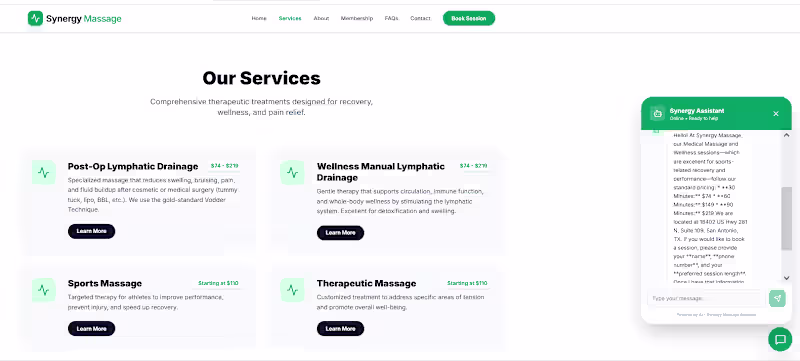 Cover image for Massage E commerce Service
