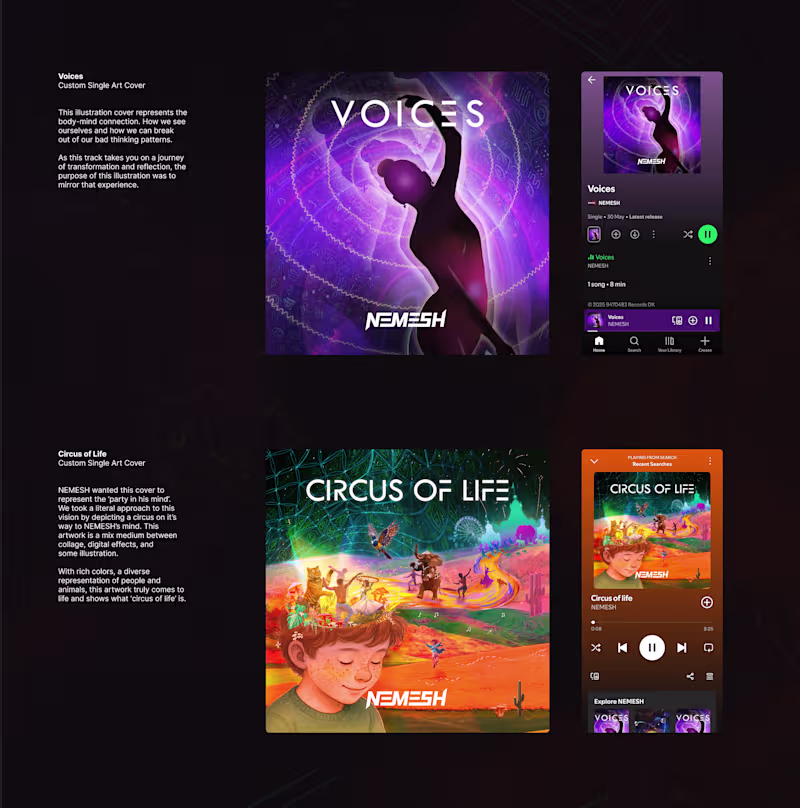 Cover image for Album Covers for NEMESH - Comissioned work