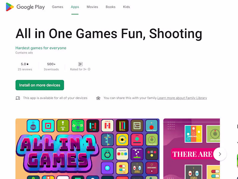 Cover image for All in One Games Fun, Shooting - Apps on Google Play