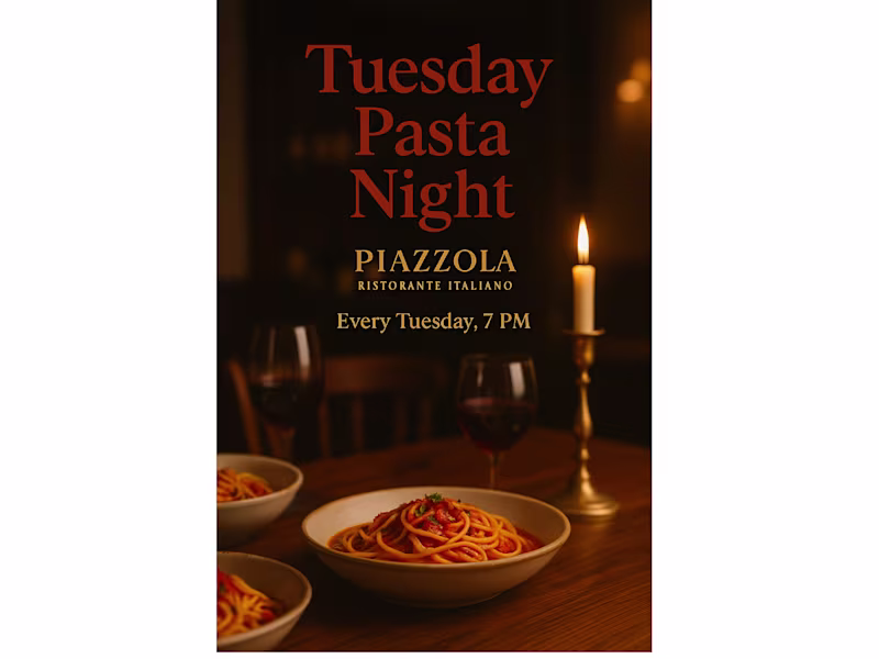 Cover image for Created a promotional flyer for Piazzola Ristorante Italiano...