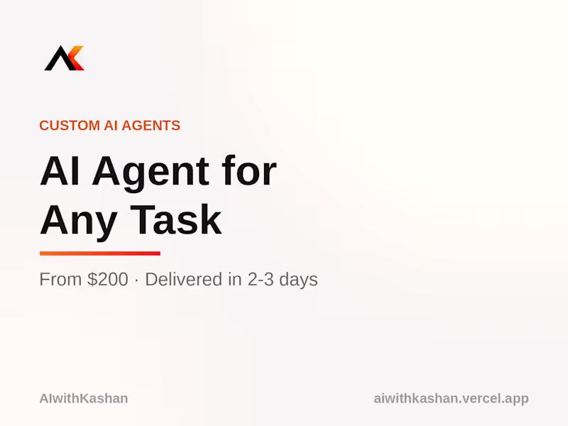 Cover image for AI Agent for Any Task