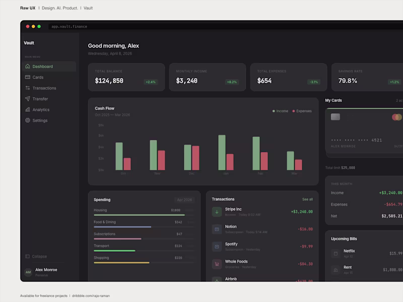 Cover image for Vault Dashboard Overview · UI