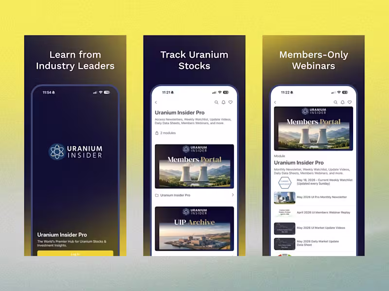 Cover image for Kajabi Branded Mobile App - Uranium Insider
