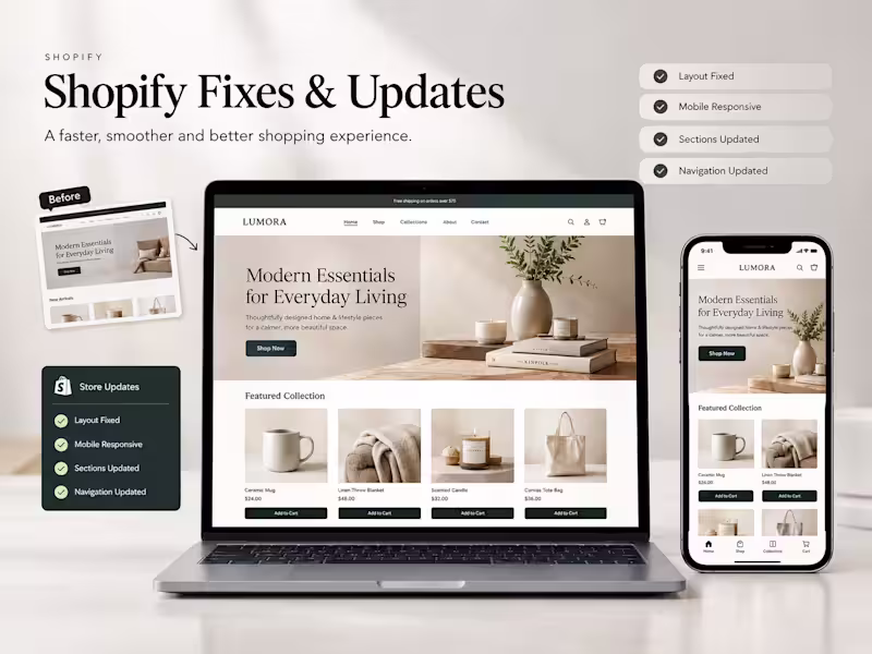 Cover image for Shopify Fixes & Updates