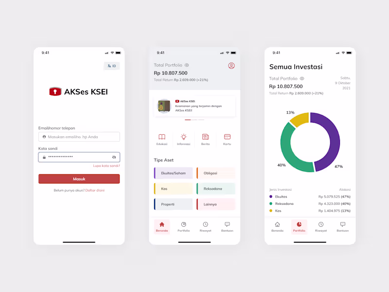 Cover image for Investment Portfolio Management App - AKSes KSEI Redesign