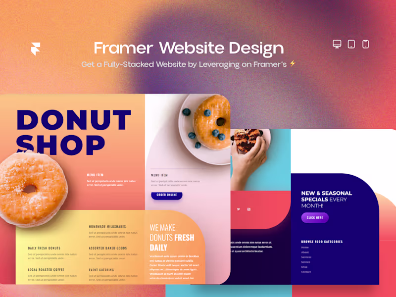 Cover image for I will design Pastry or Eatery Shop Website on Framer