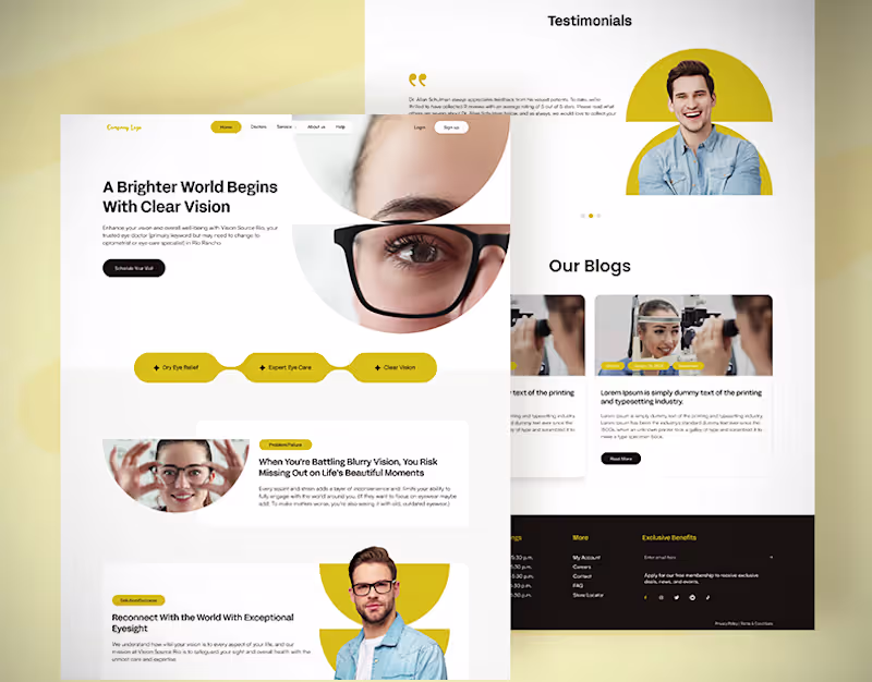 Cover image for Eye/Vision Care Website | UI/UX Design