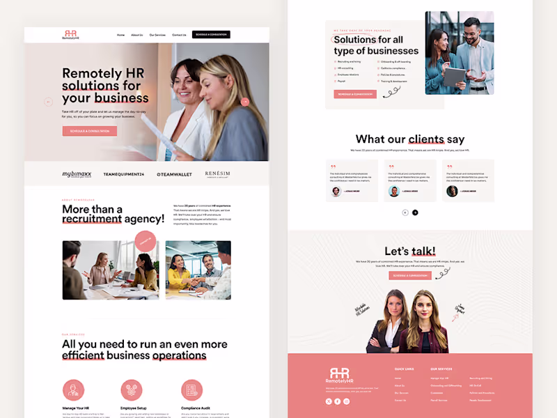 Cover image for Remotely HR Squarespace Website design