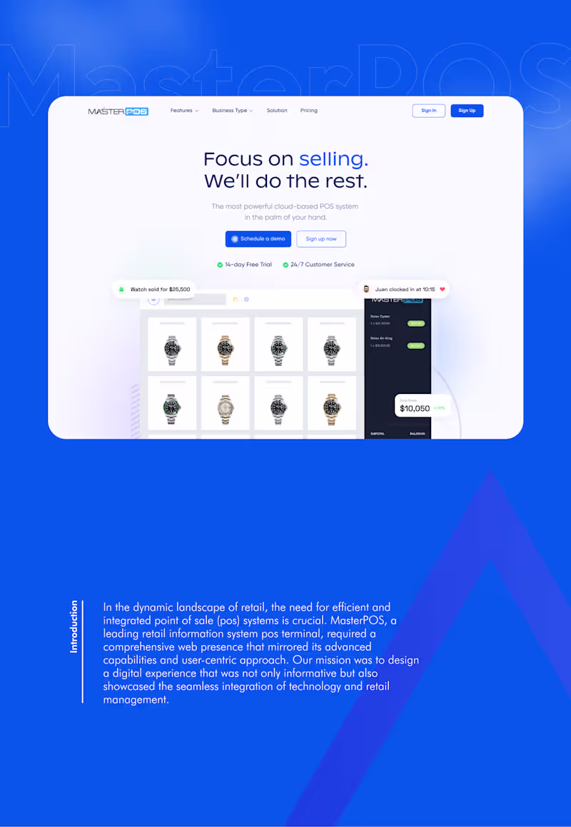 Cover image for MasterPOS - SaaS Website Development with Webflow