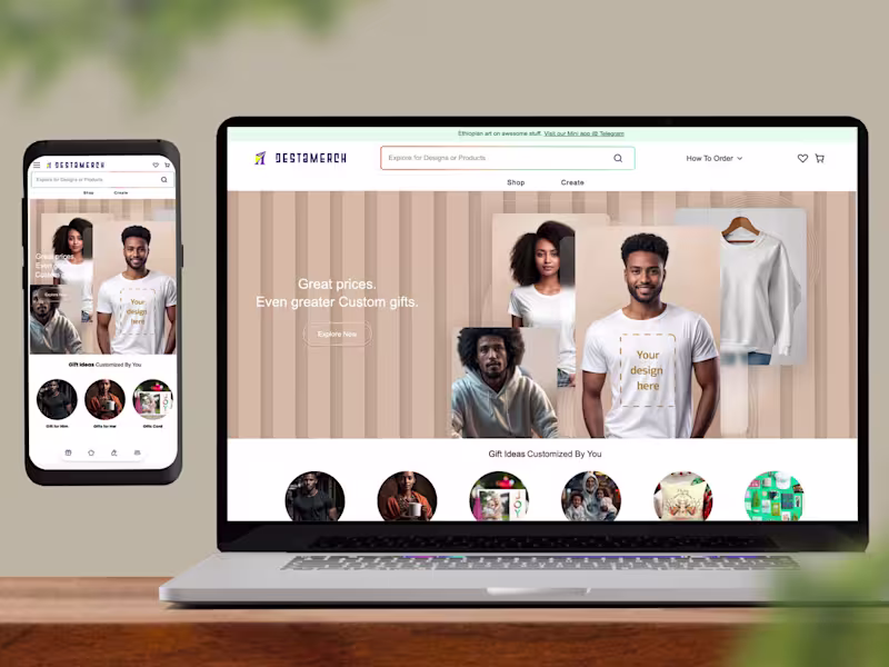 Cover image for Desta Merch – Print-on-Demand Website Design & Development