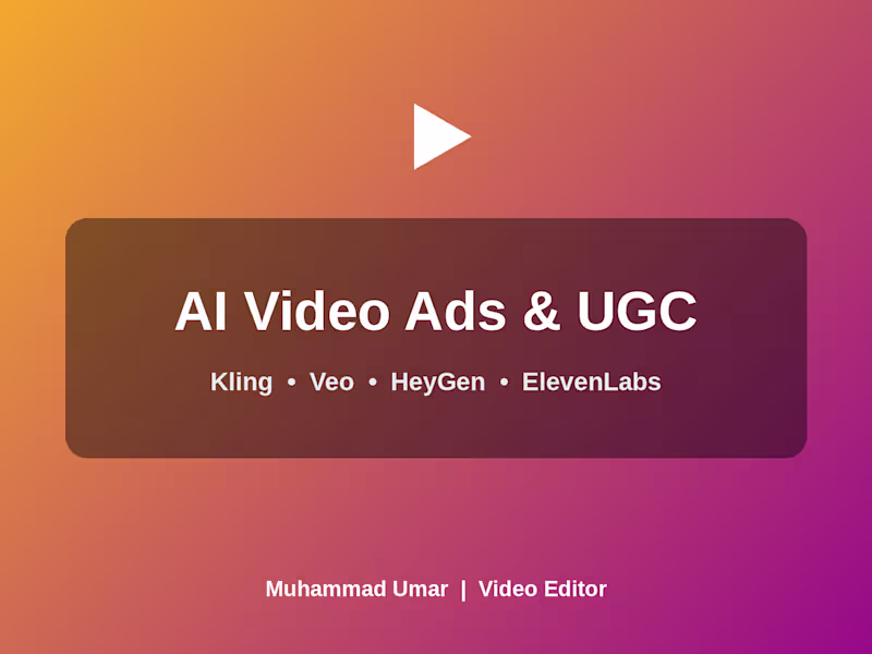 Cover image for AI Video Ads & UGC Editing for Brands and DTC
