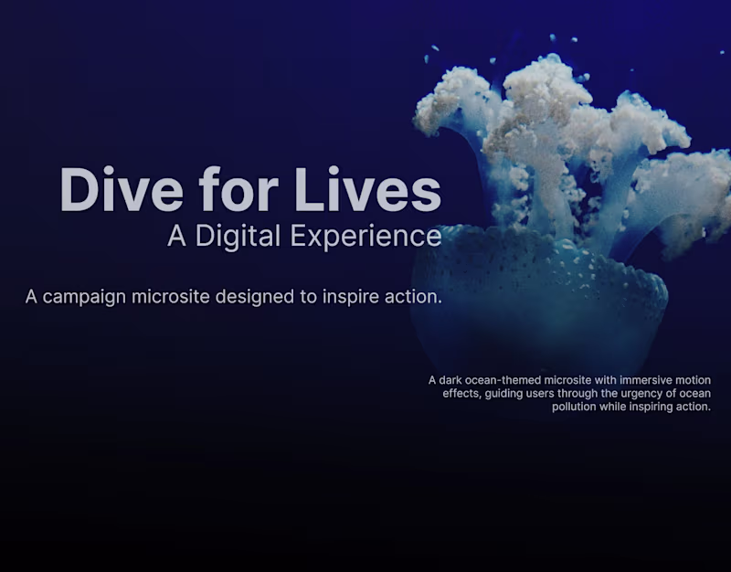 Cover image for Dive for Lives: an Immersive Microsite for Ocean Impact