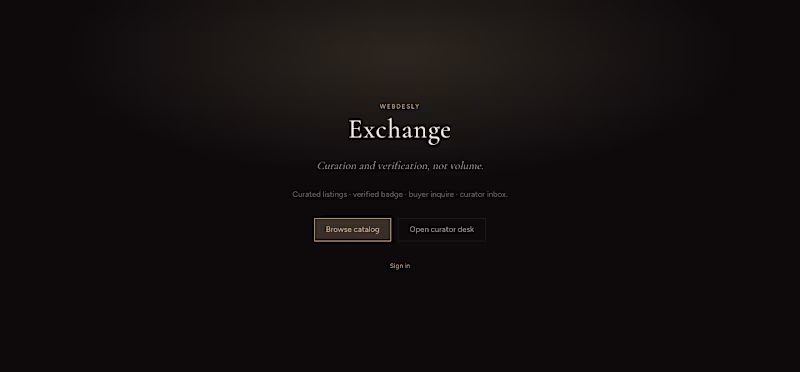 Cover image for Webdesly Exchange — Curated Luxury Marketplace
