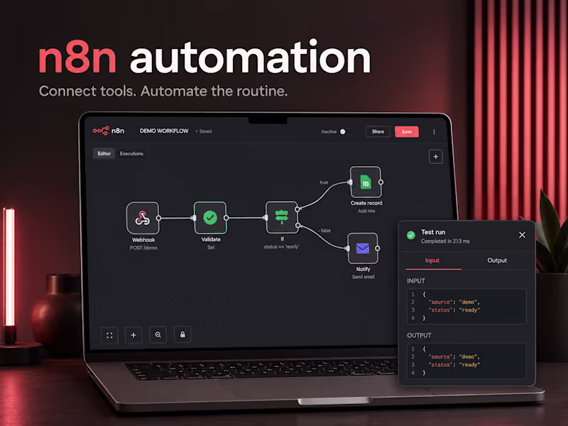 Cover image for n8n workflow automation, integrations and troubleshooting