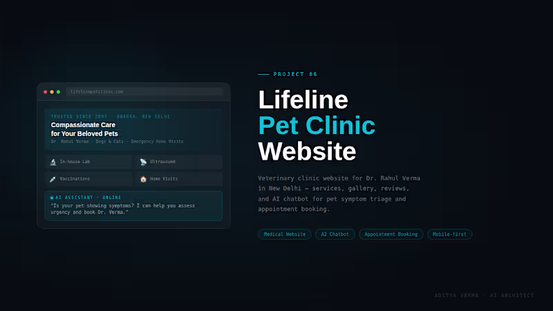 Cover image for Lifeline Pet Clinic — Veterinary