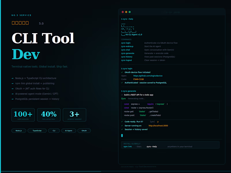 Cover image for CLI Tool Development (Node.js / TypeScript)