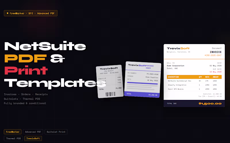 Cover image for NetSuite Advanced PDF & Suitelet Print Templates