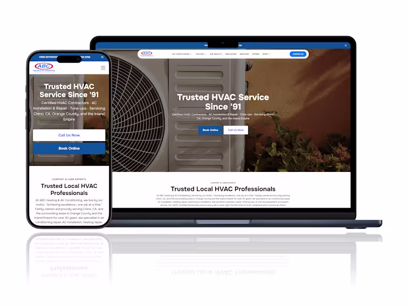 Cover image for ABC Heating & Air Conditioning Website