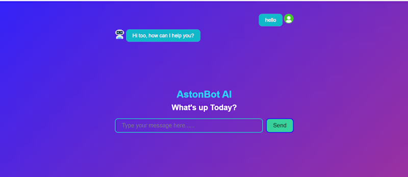 Cover image for AstonBot AI I developed using React, shallow one