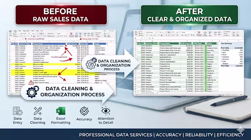 Cover image for Data Entry & Excel Data cleaning , Word, Power point slides, 