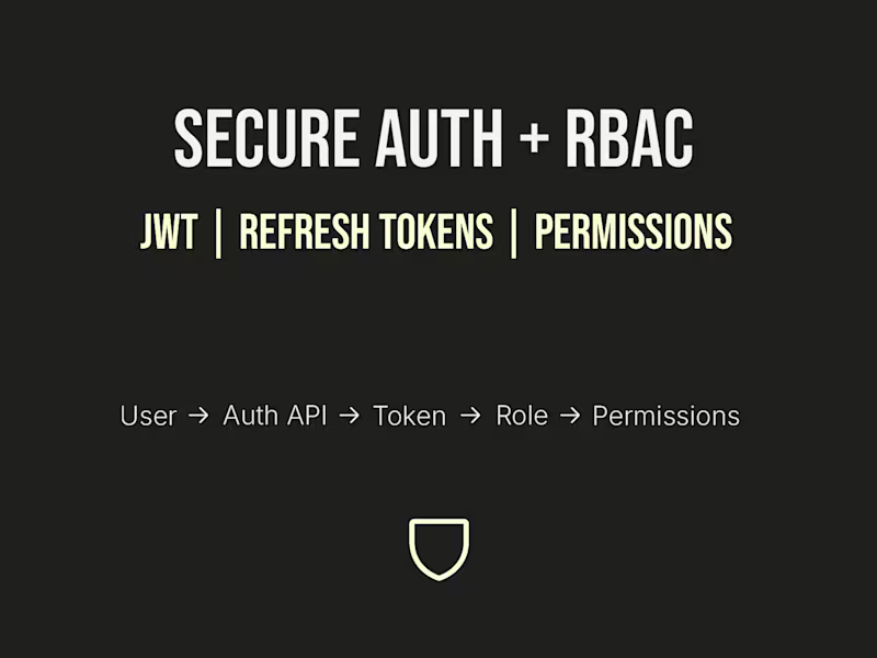 Cover image for Secure JWT Authentication + RBAC Setup