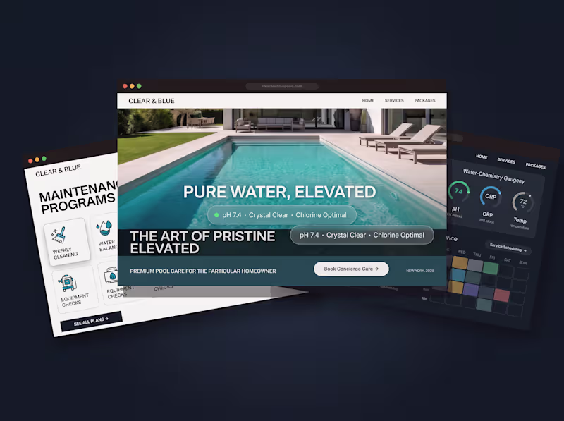 Cover image for Luxury Pool Care Website Design