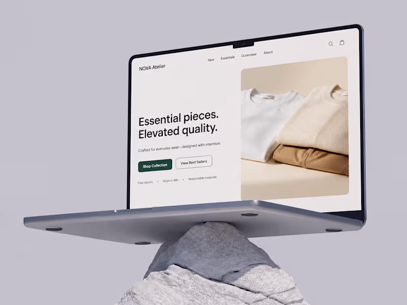 Cover image for NOVA Atelier – Premium E-commerce Web Design (UX/UI)