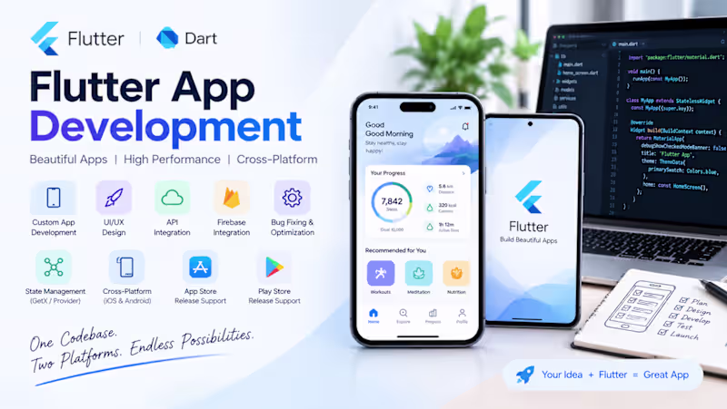 Cover image for Flutter App Development | Android & iOS