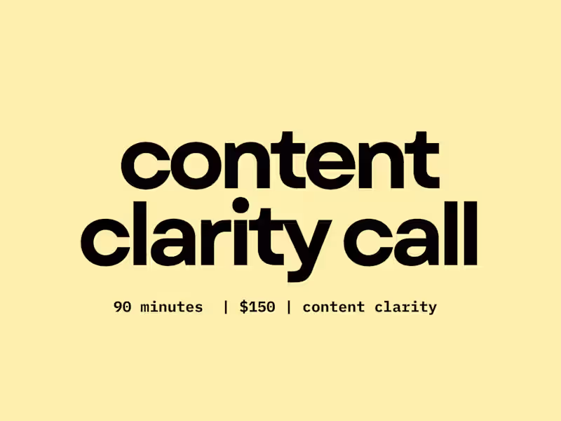 Cover image for Content Clarity Call 📞 | English & Spanish
