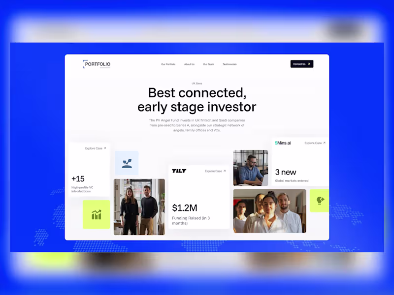 Cover image for Portfolio Ventures — brand refresh, UI/UX & Webflow build