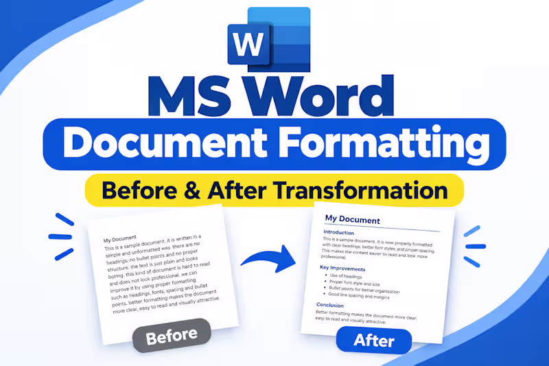 Cover image for MS Word Document Formatting and Layout Design