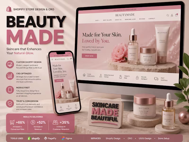 Cover image for BeautyMade | Shopify Store Design,