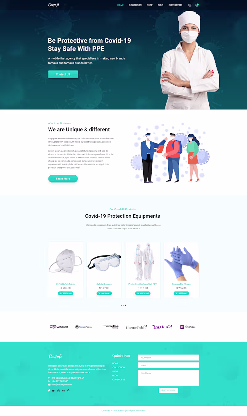 Cover image for PPE equipment Selling Landing page UI Design