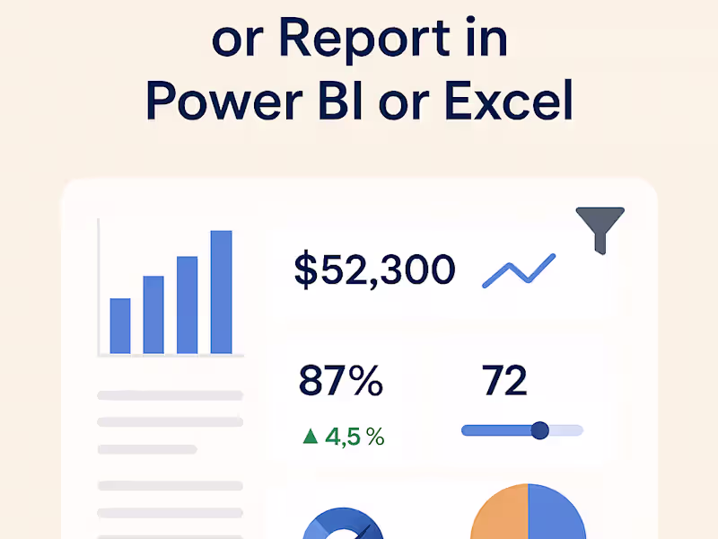 Cover image for 📊 Custom Dashboard or Report in Power BI or Excel
