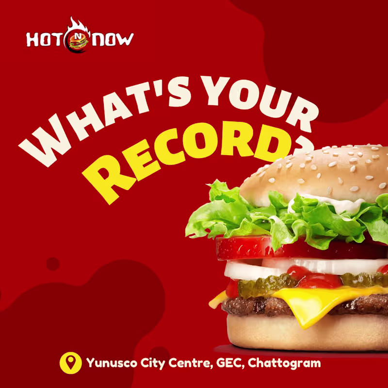 Cover image for Hot n Now Restaurant Social Media Post Design