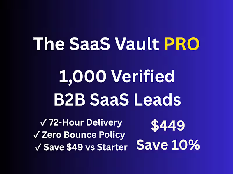 Cover image for The SaaS Vault Sprint: 1,000 Fresh SaaS Leads Delivered in 72hrs