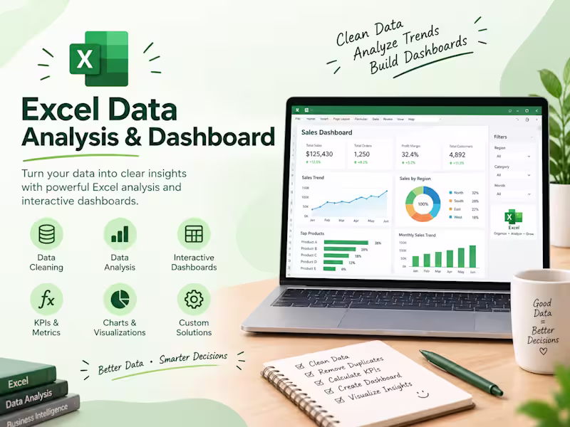 Cover image for Excel Data Analysis & Dashboard